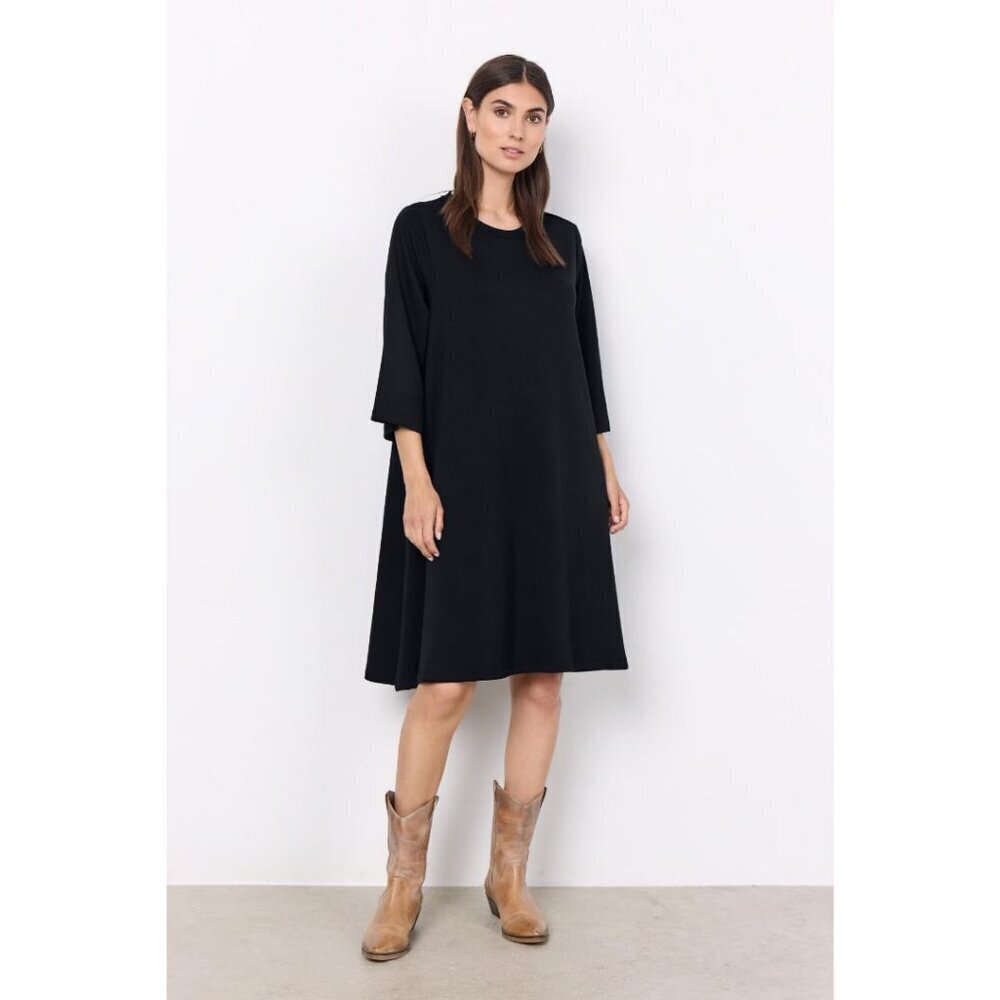 NWT SOYA CONCEPT BANU 155 Black Relaxed A-Line Dress with Pockets